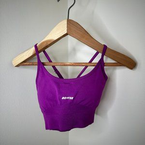 Bo+Tee Sports Bra, Size M, Purple